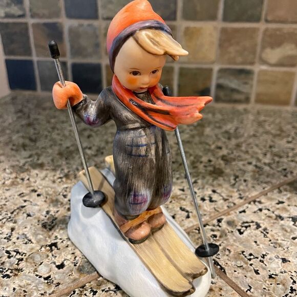 Goebel Hummel Vintage Boy Skier with Poles 1979 - Picture 1 of 13